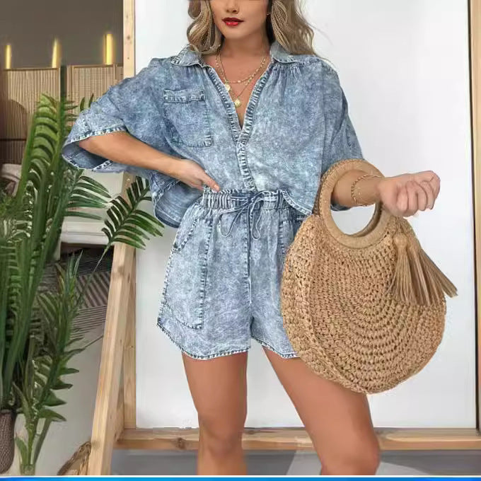 Trendy denim urban set voor de zomer - PrizQ