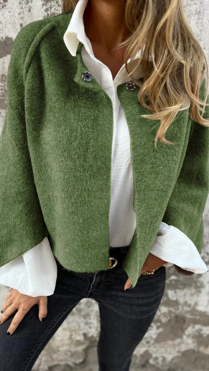 Dames Vleermuismouw Vest Herfst en Winter Ruimvallende Korte Kasjmierjas - PrizQ