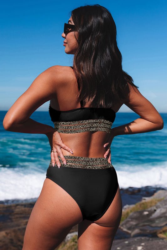 Leopard mesh trim bikini - PrizQ