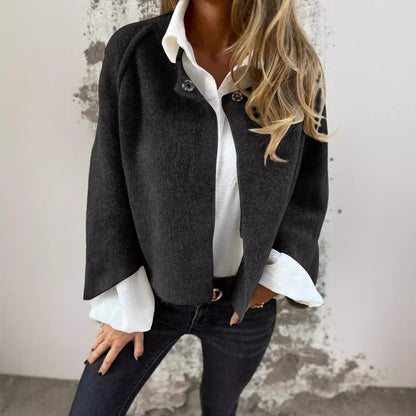 Dames Vleermuismouw Vest Herfst en Winter Ruimvallende Korte Kasjmierjas - PrizQ