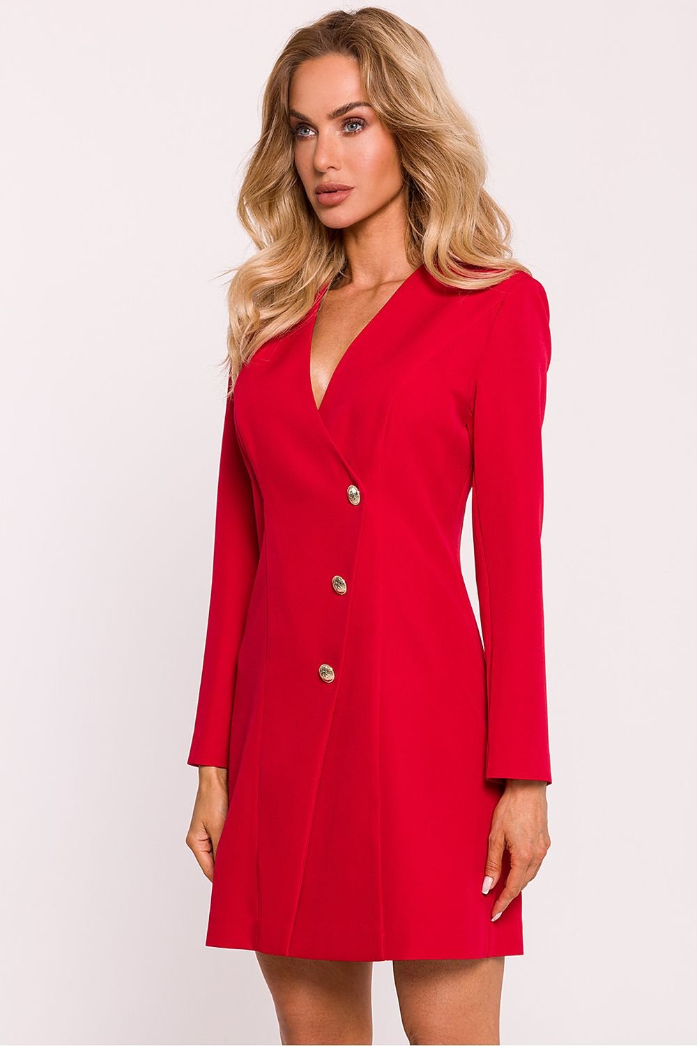 Varsovia Elegance Jurk – chique jurk-jasje met gouden knopen en lange mouwen.